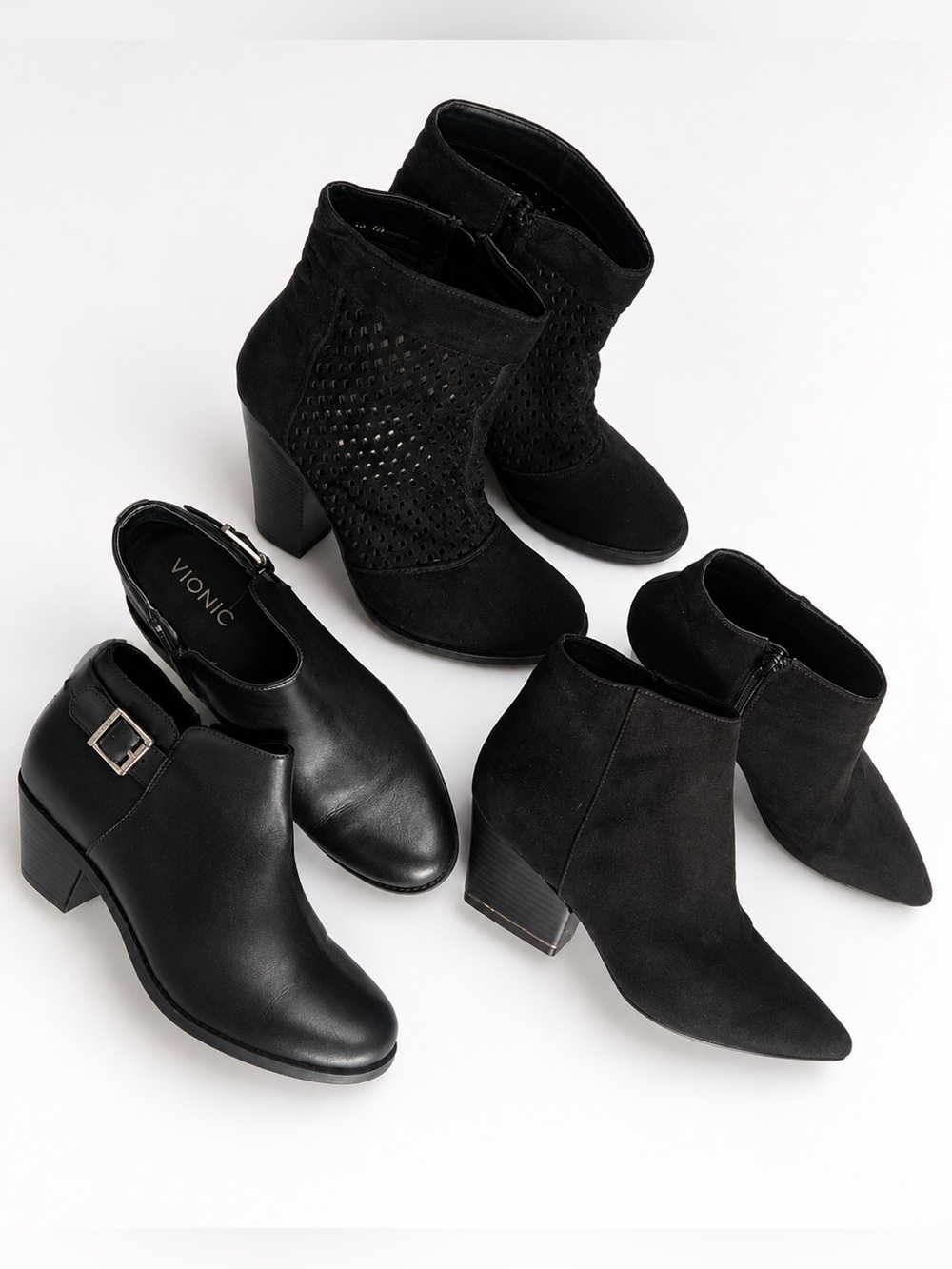 Vince Camuto Black Suede Ankle Booties Women’s Size 8.5 Pointed Toe 3 pair
Vinc - Picture 1 of 8